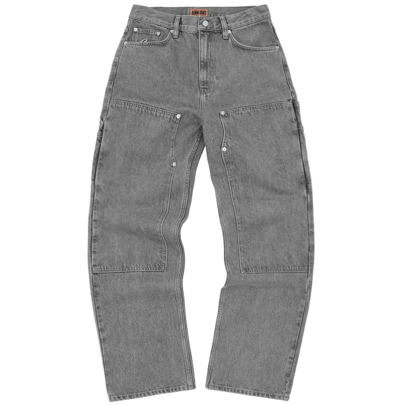Corteiz Embossed C-star Denim Work Pant 'Grey'