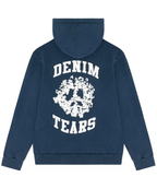 DENIM TEARS UNIVERSITY ZIP UP HOODIE NAVY POLERA