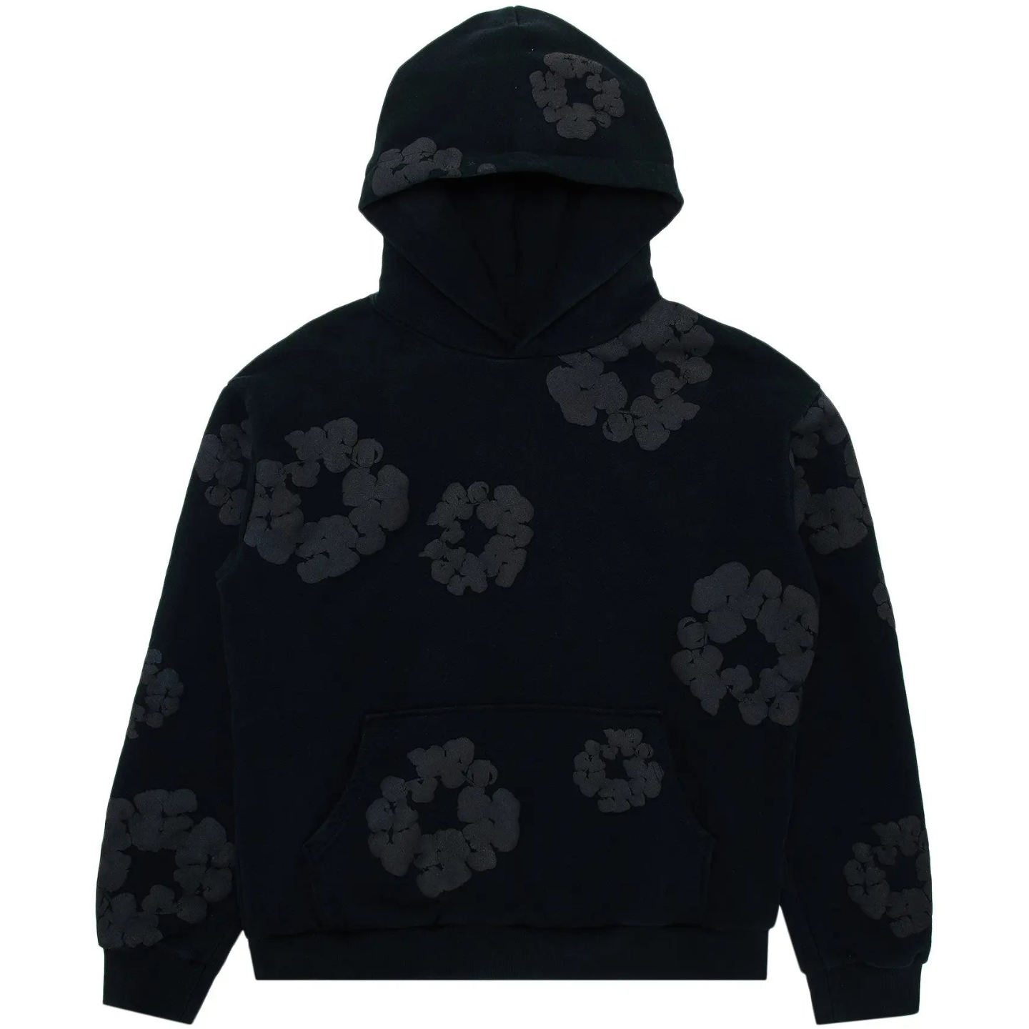 Denim Tears Cotton Wreath Hooded Sweatshirt 'Black Monochrome'