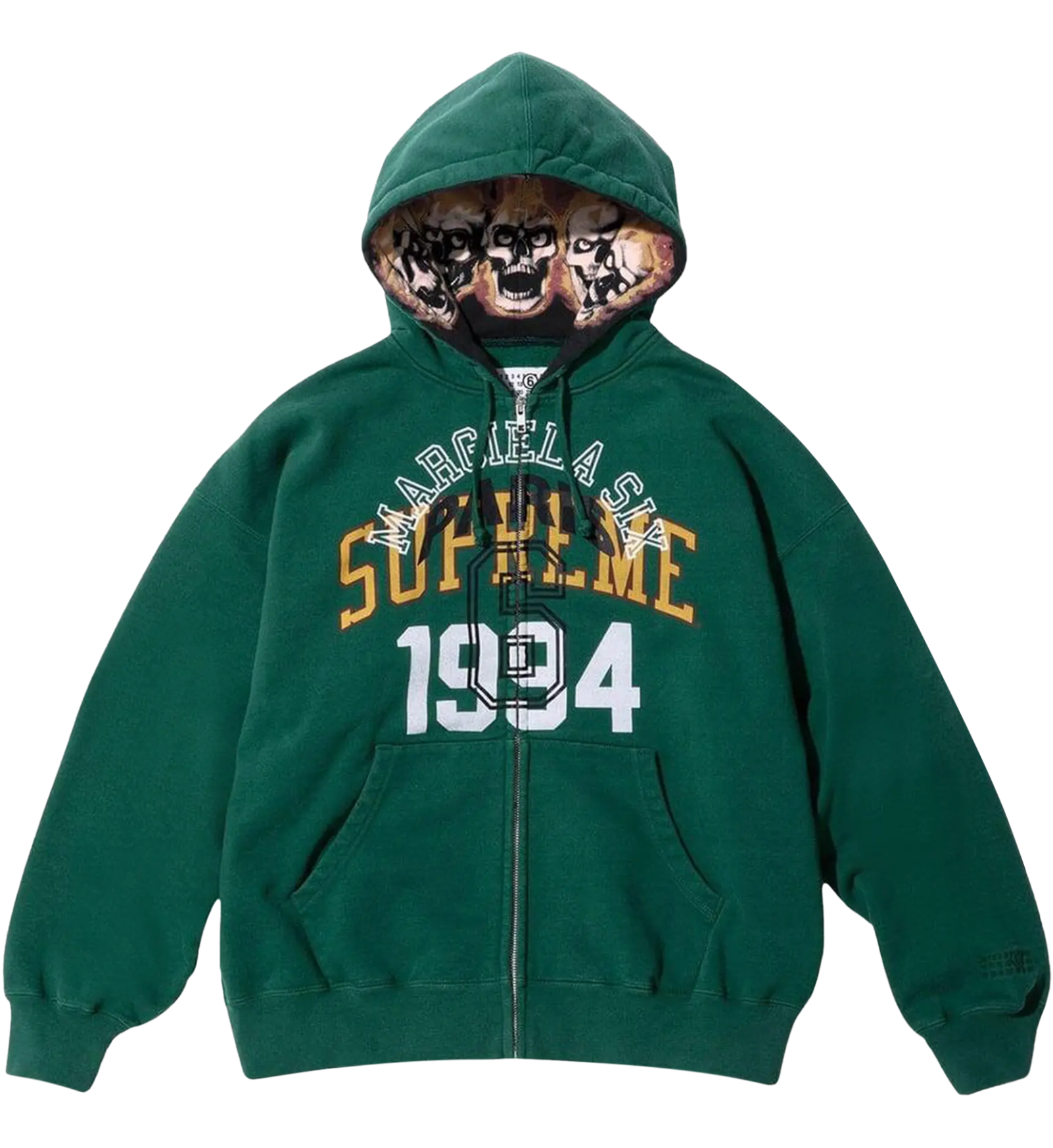 Supreme x MM6 Maison Margiela Zip Up Hooded Sweatshirt 'Dark Green'