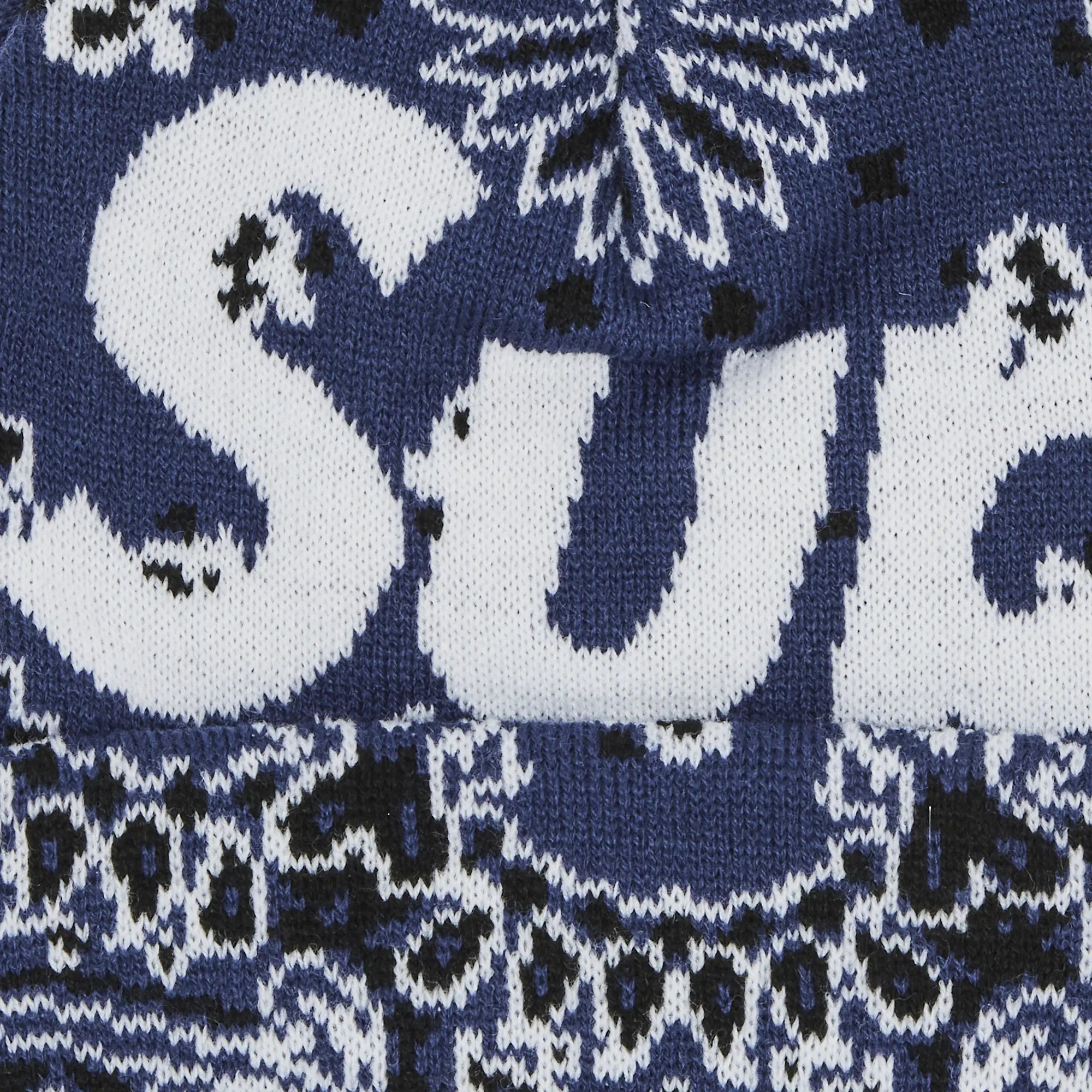 SUPREME BANDANA BIG LOGO BEANIE 'NAVY' FW24 GORRO AZUL