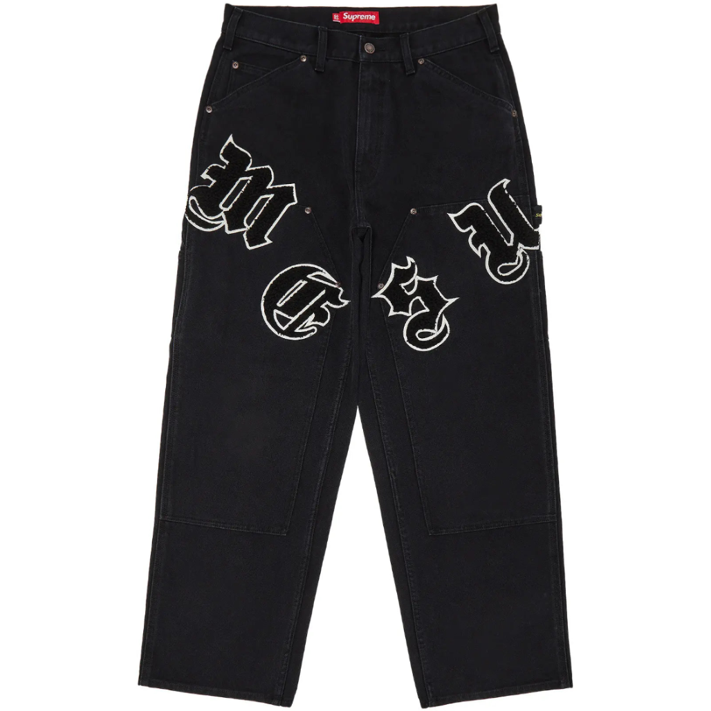 Supreme Jean Old English Canvas Double Knee Painter Pant 'Black'