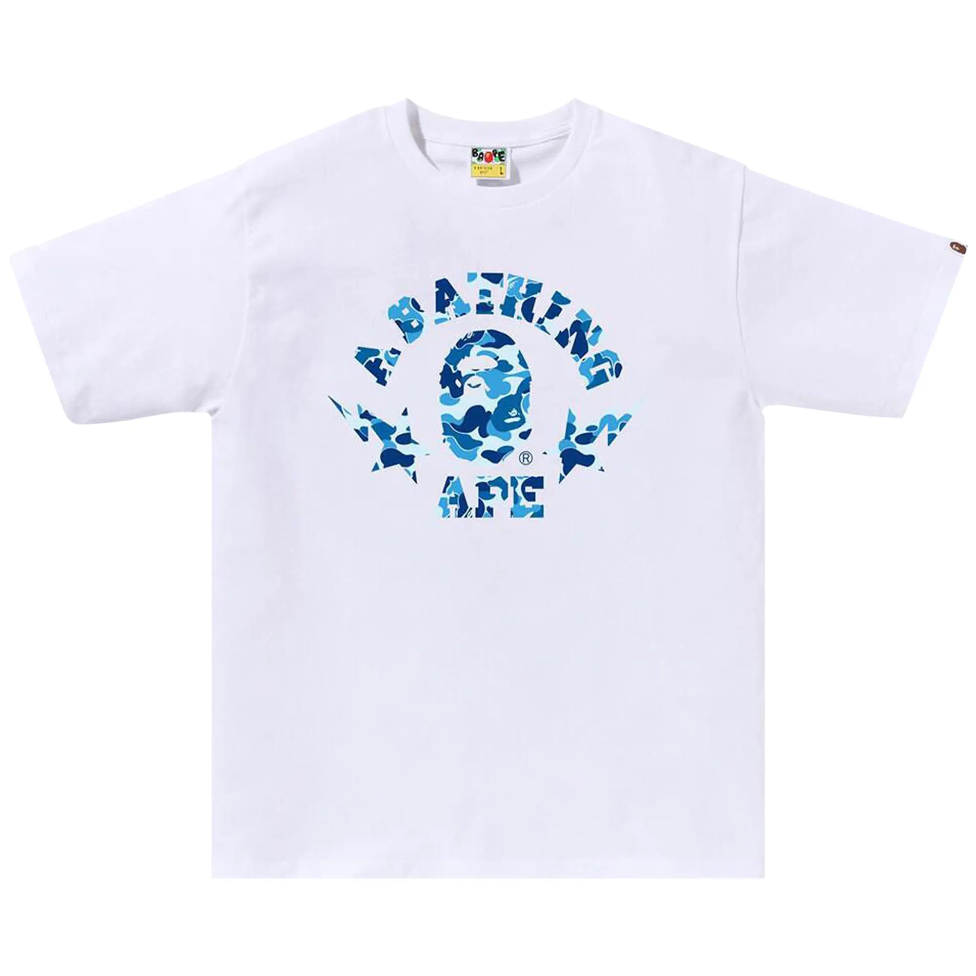 BAPE ABC Camo Sta College Tee 'White/Blue'