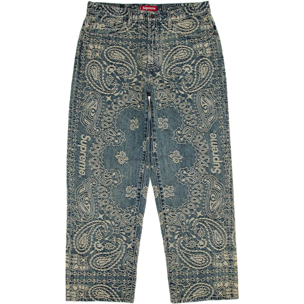 Supreme Bandana Jacquard Baggy Jean 'Blue'