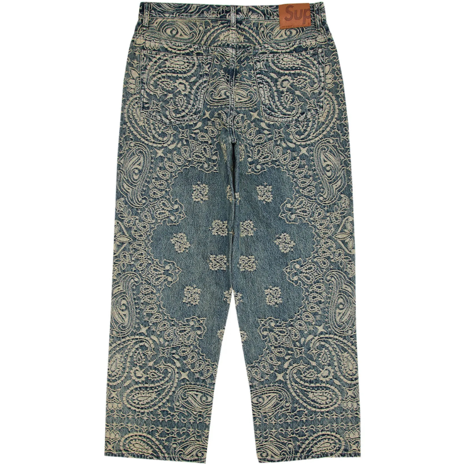 Supreme Bandana Jacquard Baggy Jean 'Blue'