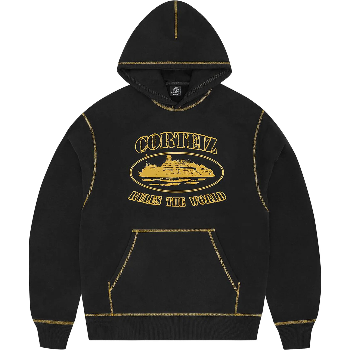Corteiz Alcatraz Contrast Hoodie 'Black/Yellow'