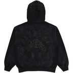 Supreme Leather Appliqué Zip Up Hooded Sweatshirt 'Black'