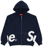 Supreme Big Logo Zip Up Hooded Sweatshirt 'Navy'
