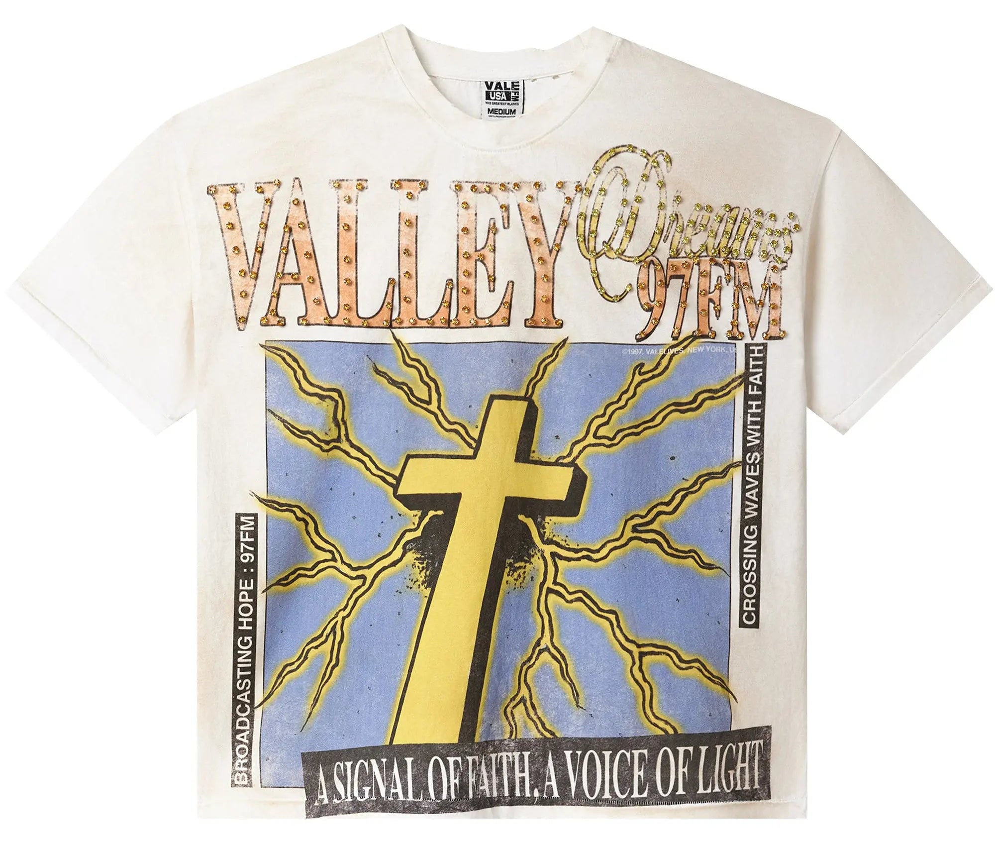 Vale Forever Thunder Cross Bling Tee 'Dirt/White'
