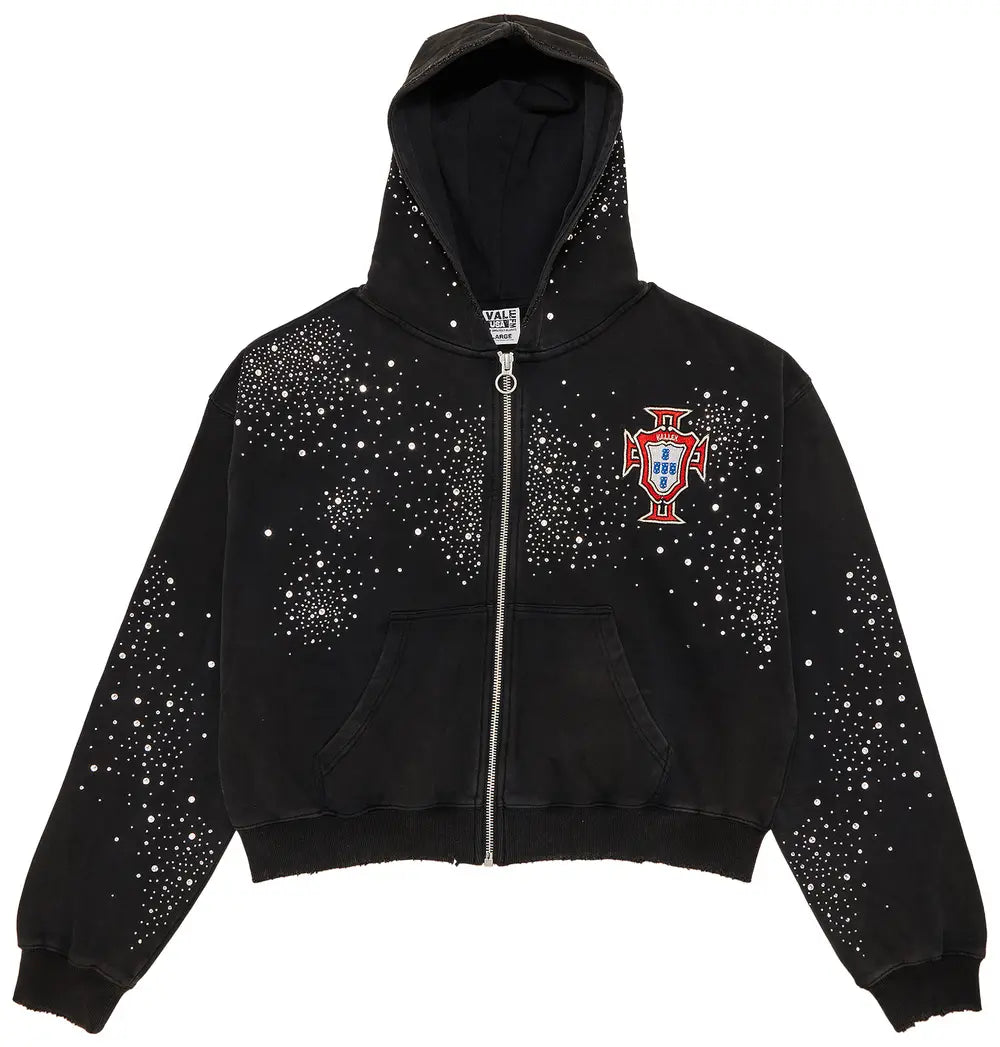 Vale Forever Pluto Clustured Portugal Zip Up Hoodie "Black"