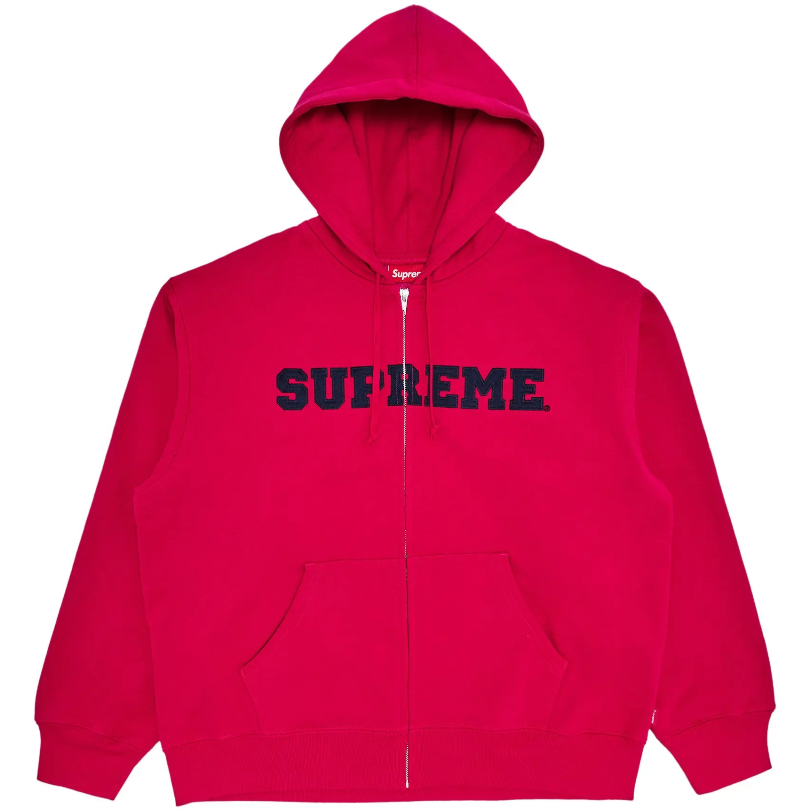 Supreme Collegiate Appliqué Zip Up Hooded Sweatshirt 'Fuchsia'