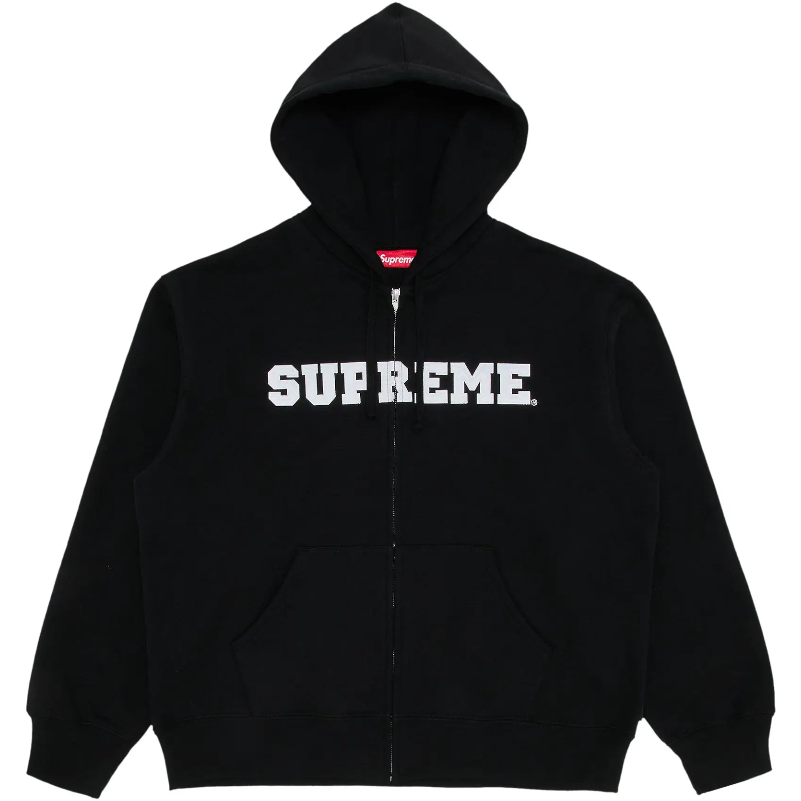 Supreme Collegiate Appliqué Zip Up Hooded Sweatshirt 'Black'