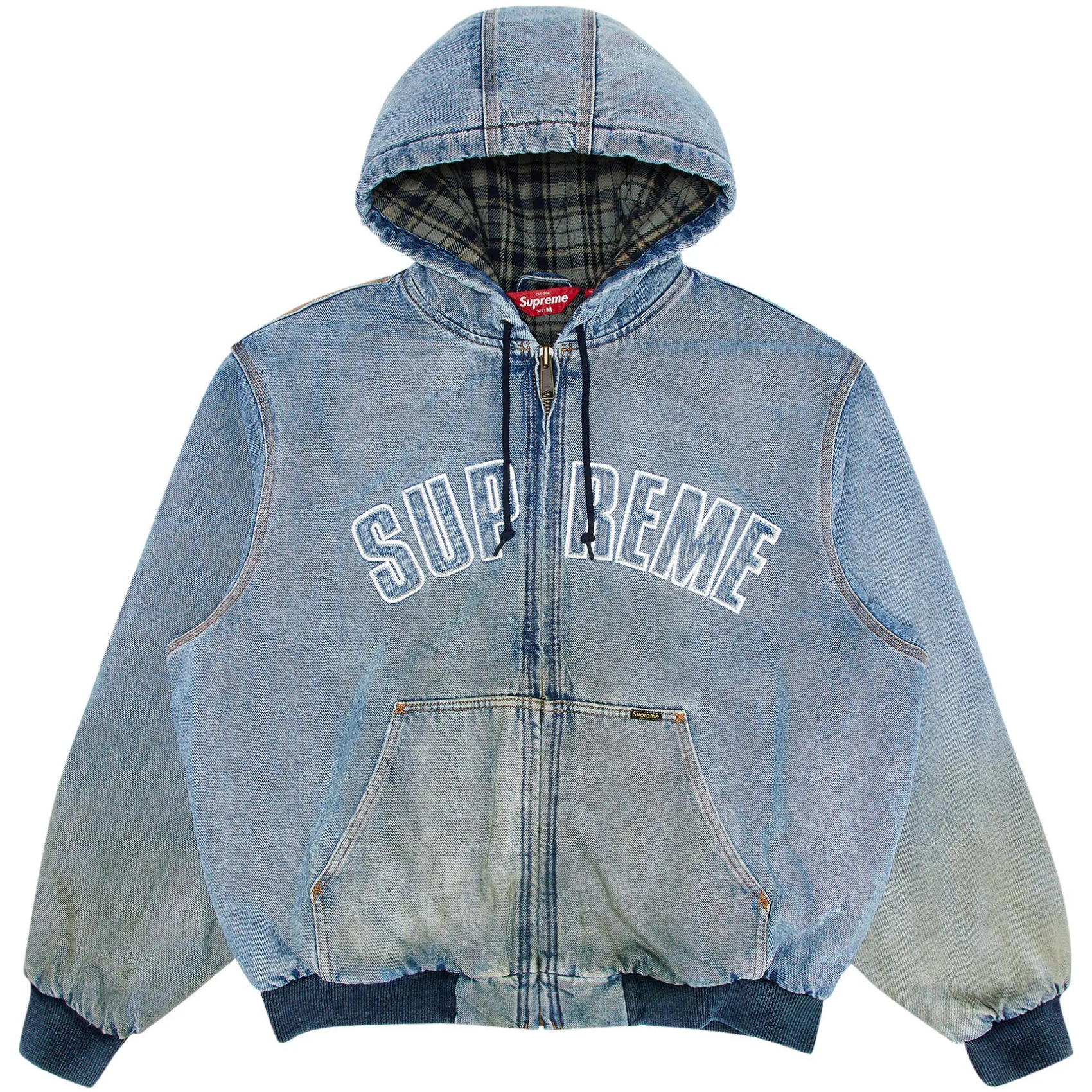 Supreme Reflective Arc Hooded Work Jacket 'Denim'
