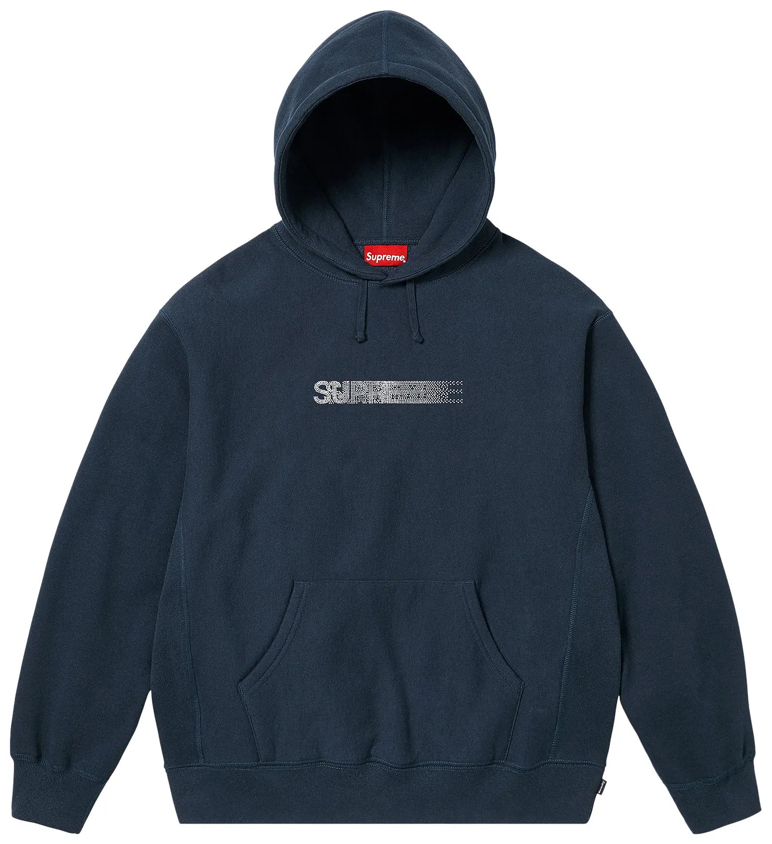 Supreme Swarovski Motion Logo Hooded Sweatshirt 'Navy'