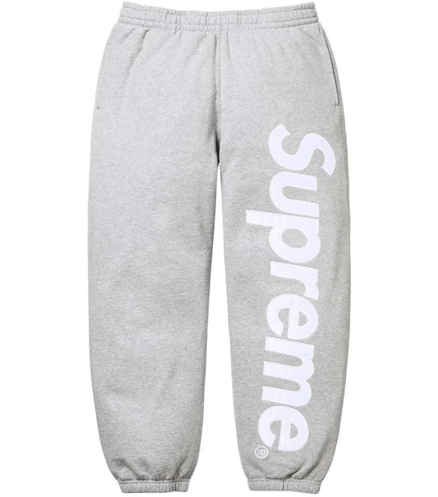 Supreme Satin Appliqué Sweatpant 'Heather Grey'