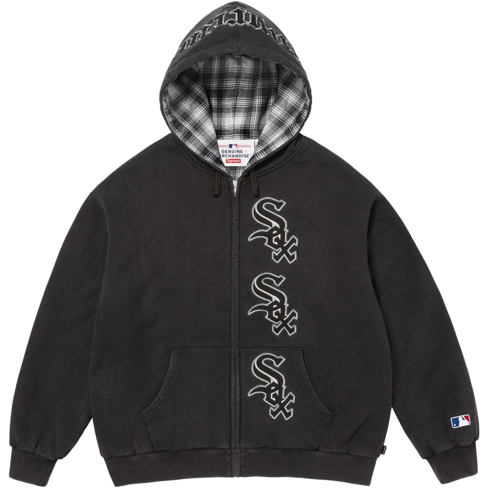 Supreme x Chicago White Sox Zip Up Hooded Sweatshirt 'Black'