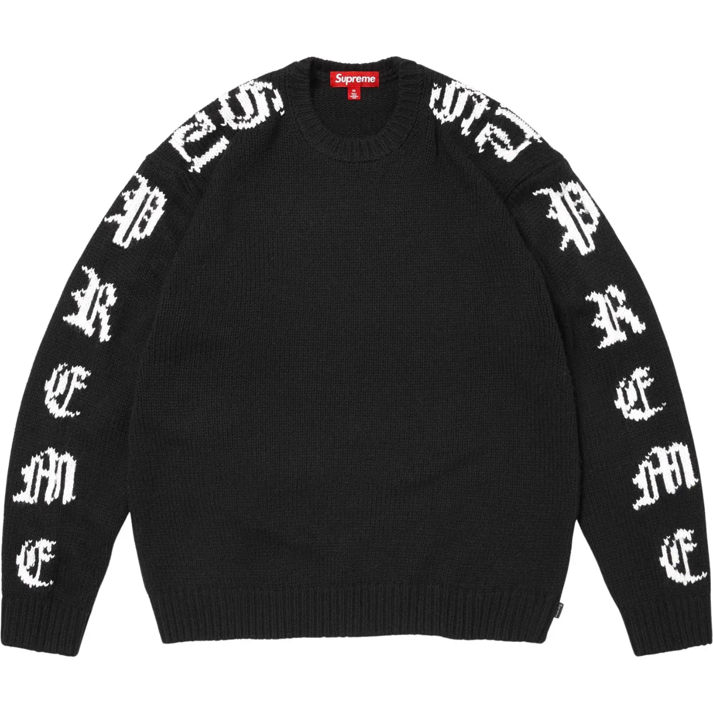 Supreme Old English Sleeves Sweater 'Black'