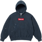 Supreme x MM6 Maison Margiela Box Logo Zip Up Hooded Sweatshirt 'Navy'