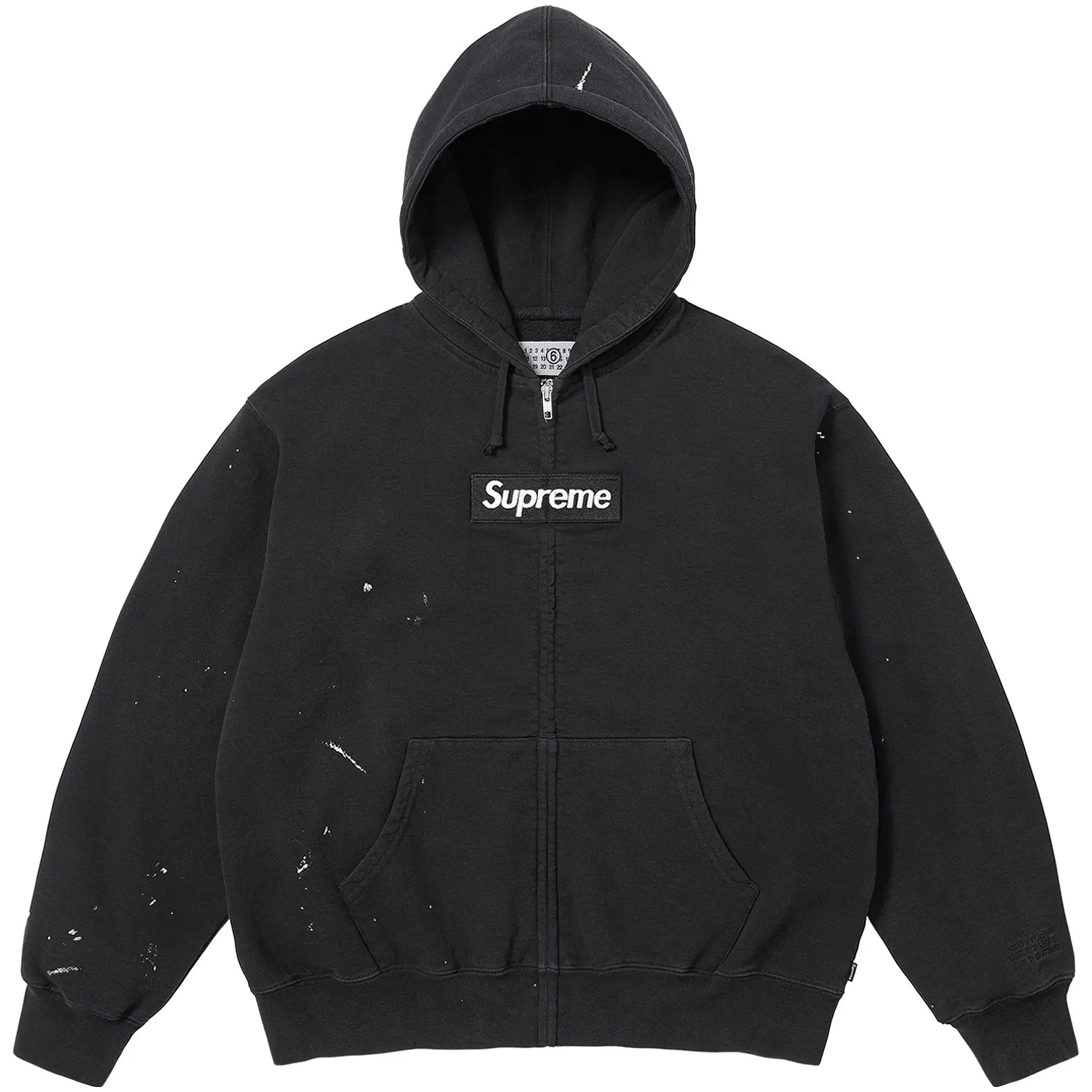 Supreme x MM6 Maison Margiela Box Logo Zip Up Hooded Sweatshirt 'Black'