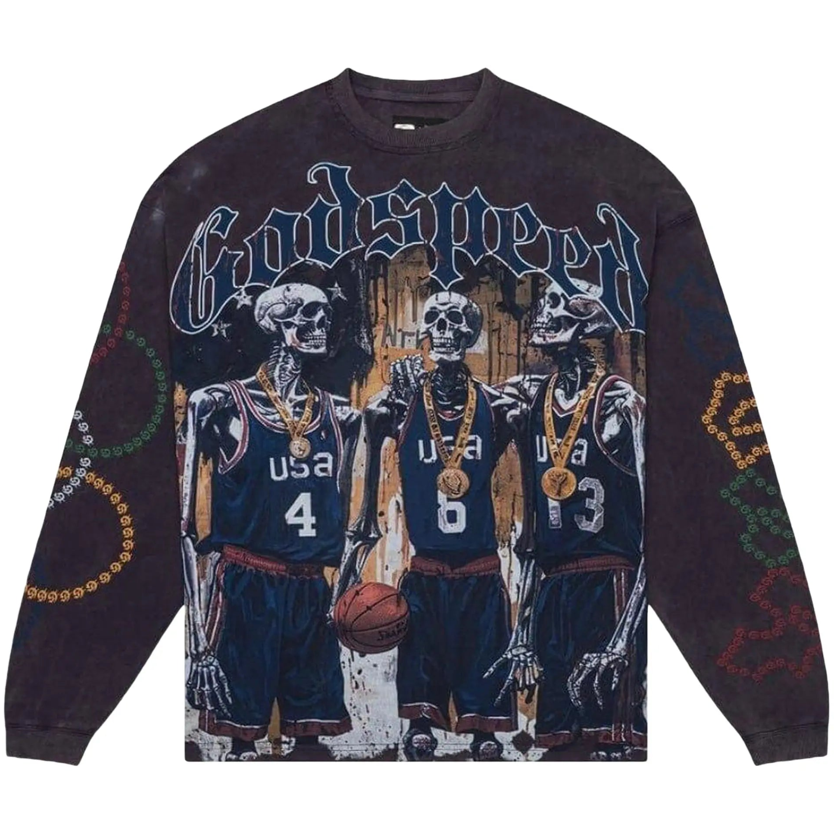 Godspeed Dream Team Long-Sleeve T-Shirt 'Black wash'