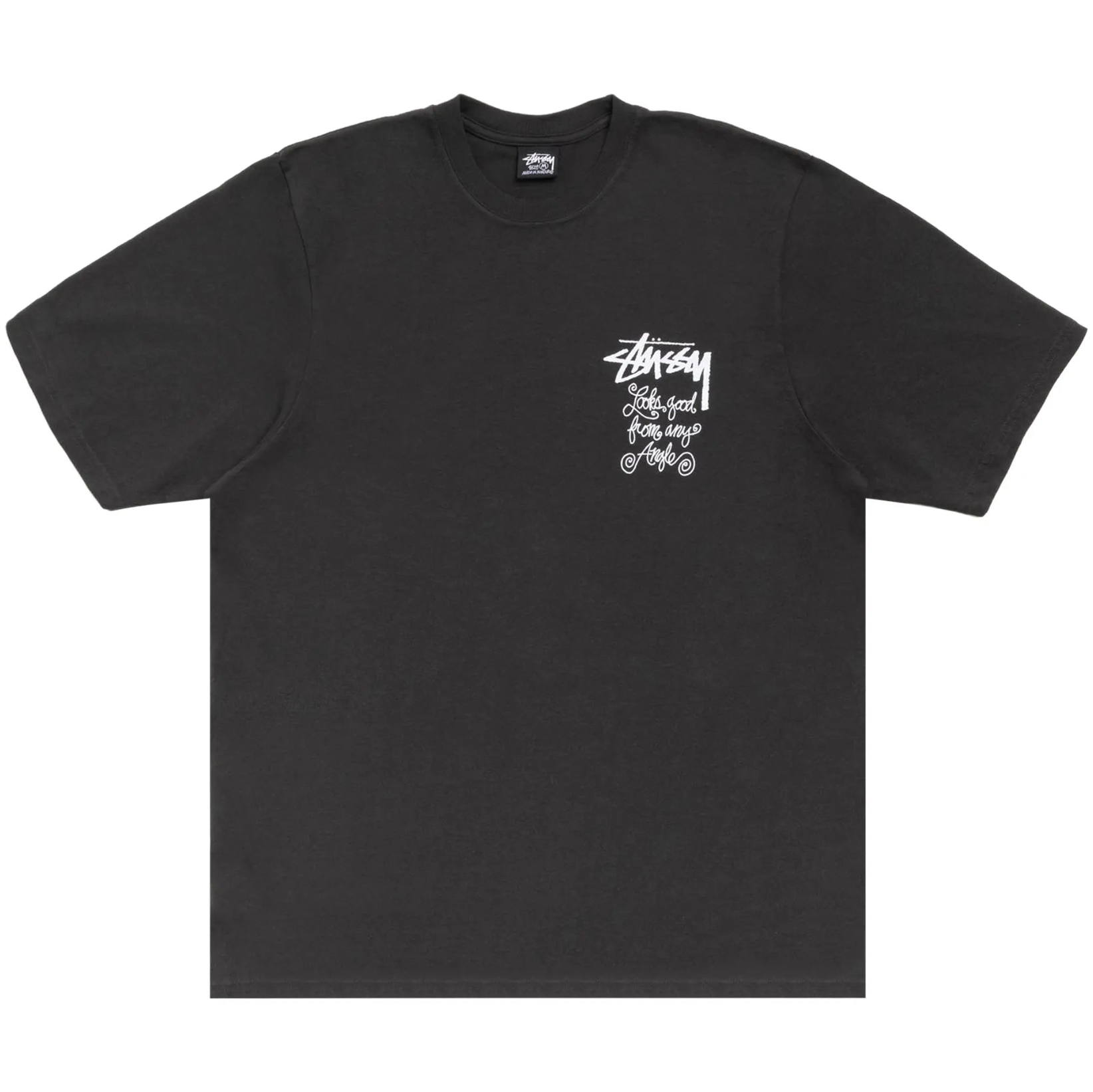 Stussy Any Angle Tee Pigment Dyed 'Faded Black'
