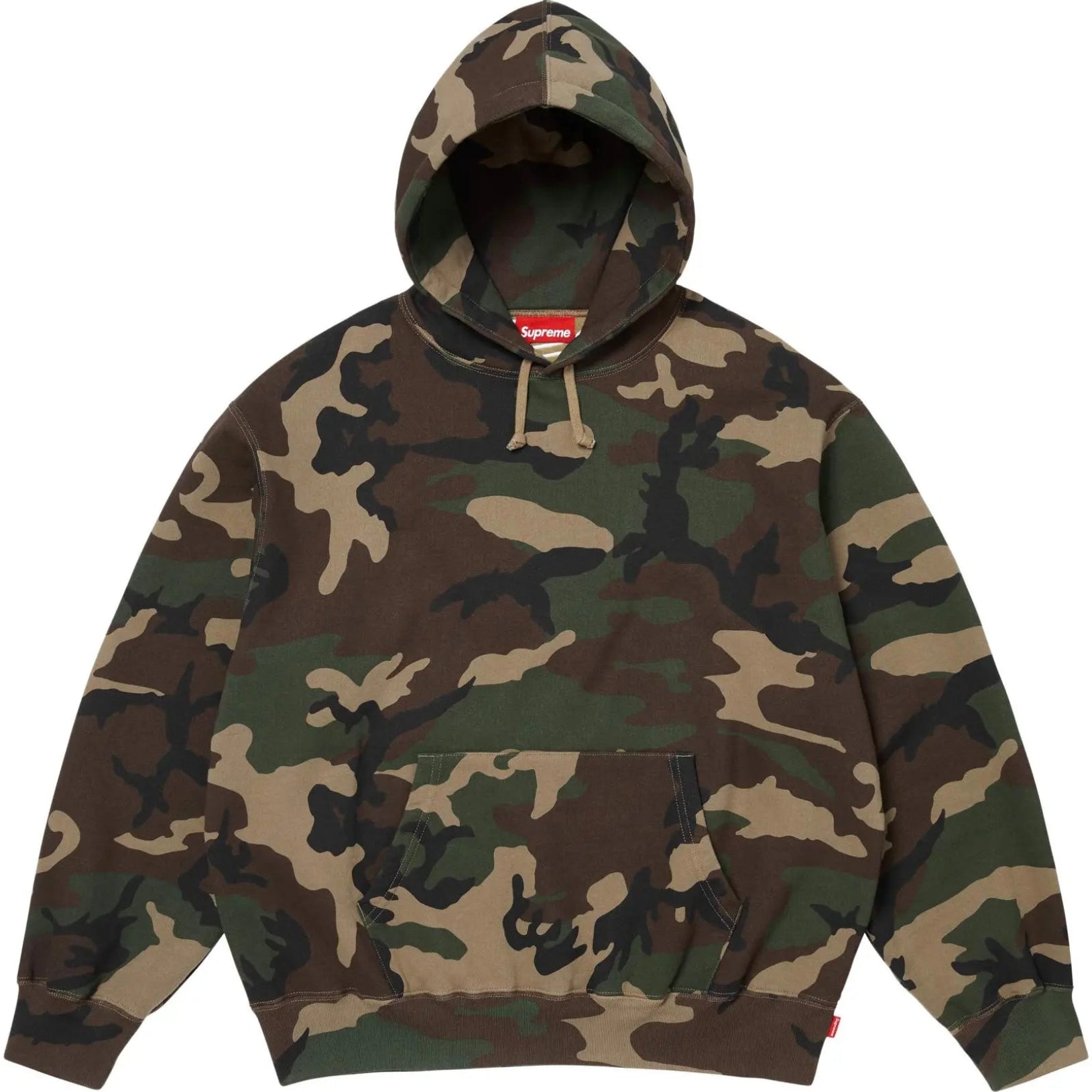 Supreme Satin Appliqué Hooded Sweatshirt 'Woodland Camo'
