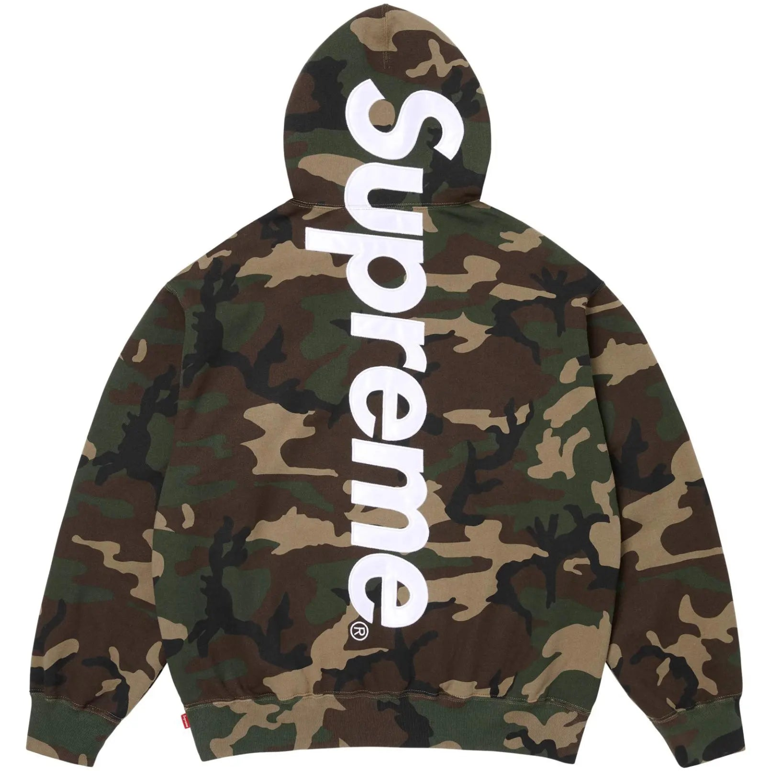 Supreme Satin Appliqué Hooded Sweatshirt 'Woodland Camo'