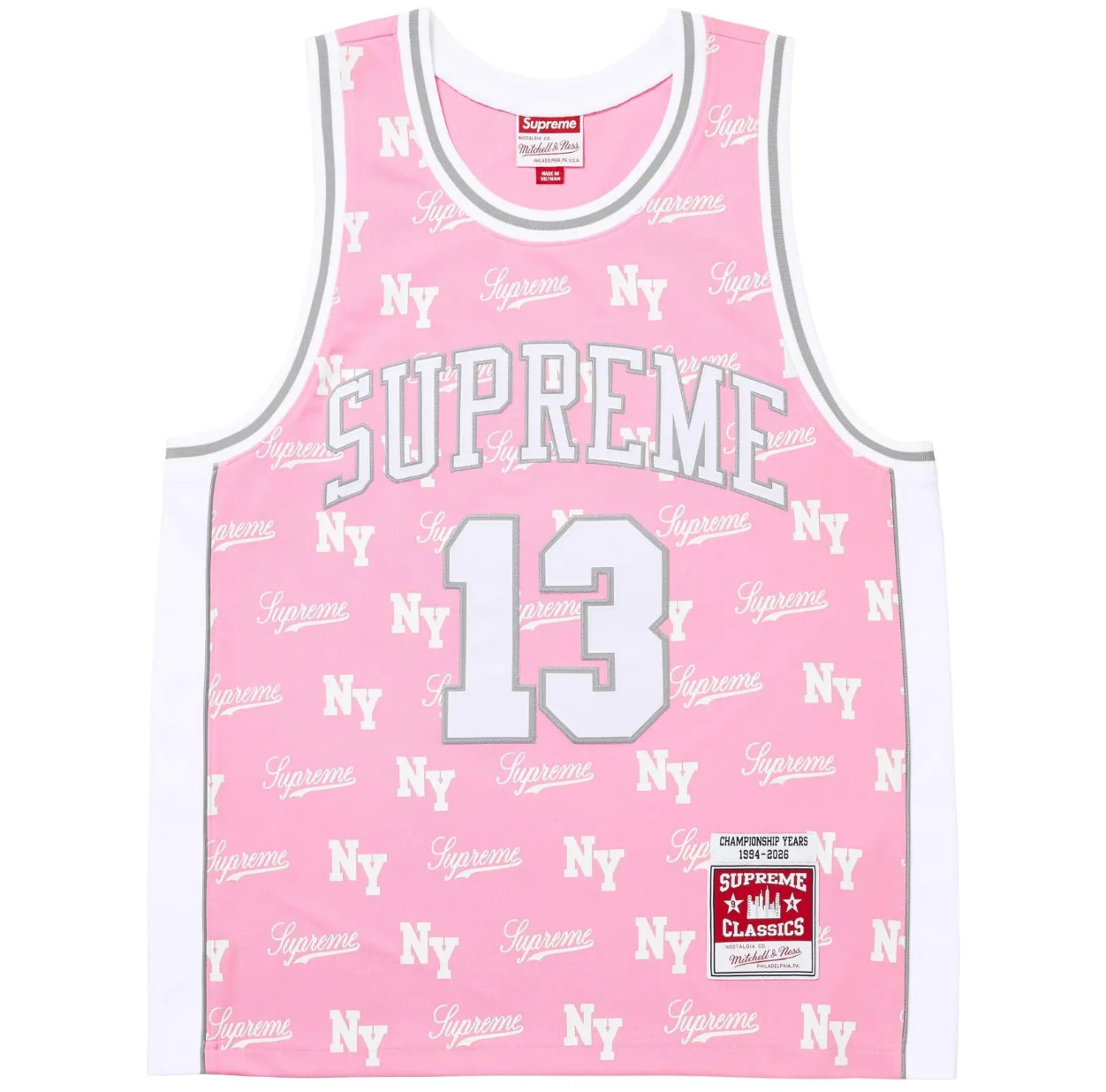 Supreme x Mitchell & Ness Monogram Jersey 'Pink'