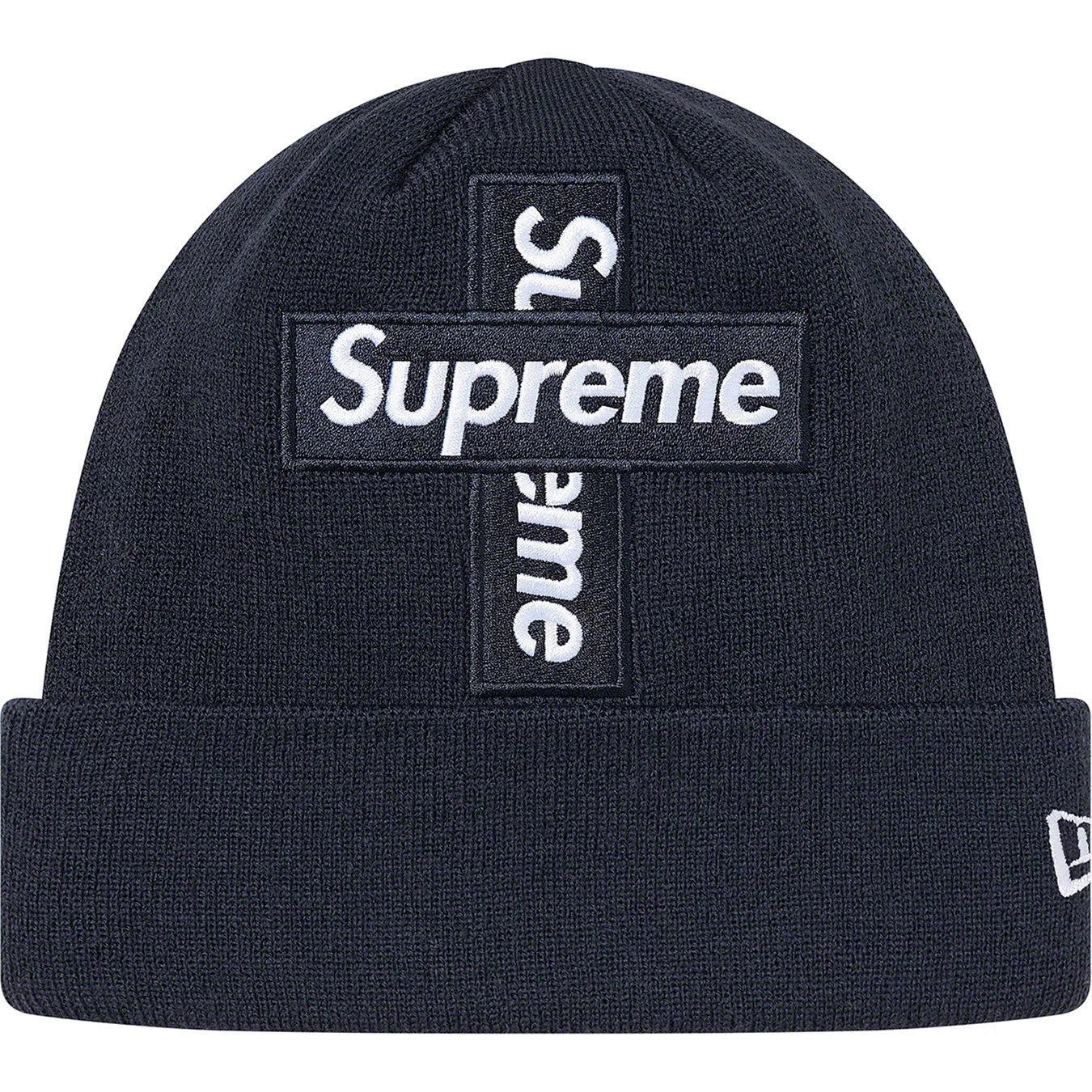 SUPREME X NEW ERA CROSS BOX LOGO BEANIE 'NAVY' GORRO AZUL