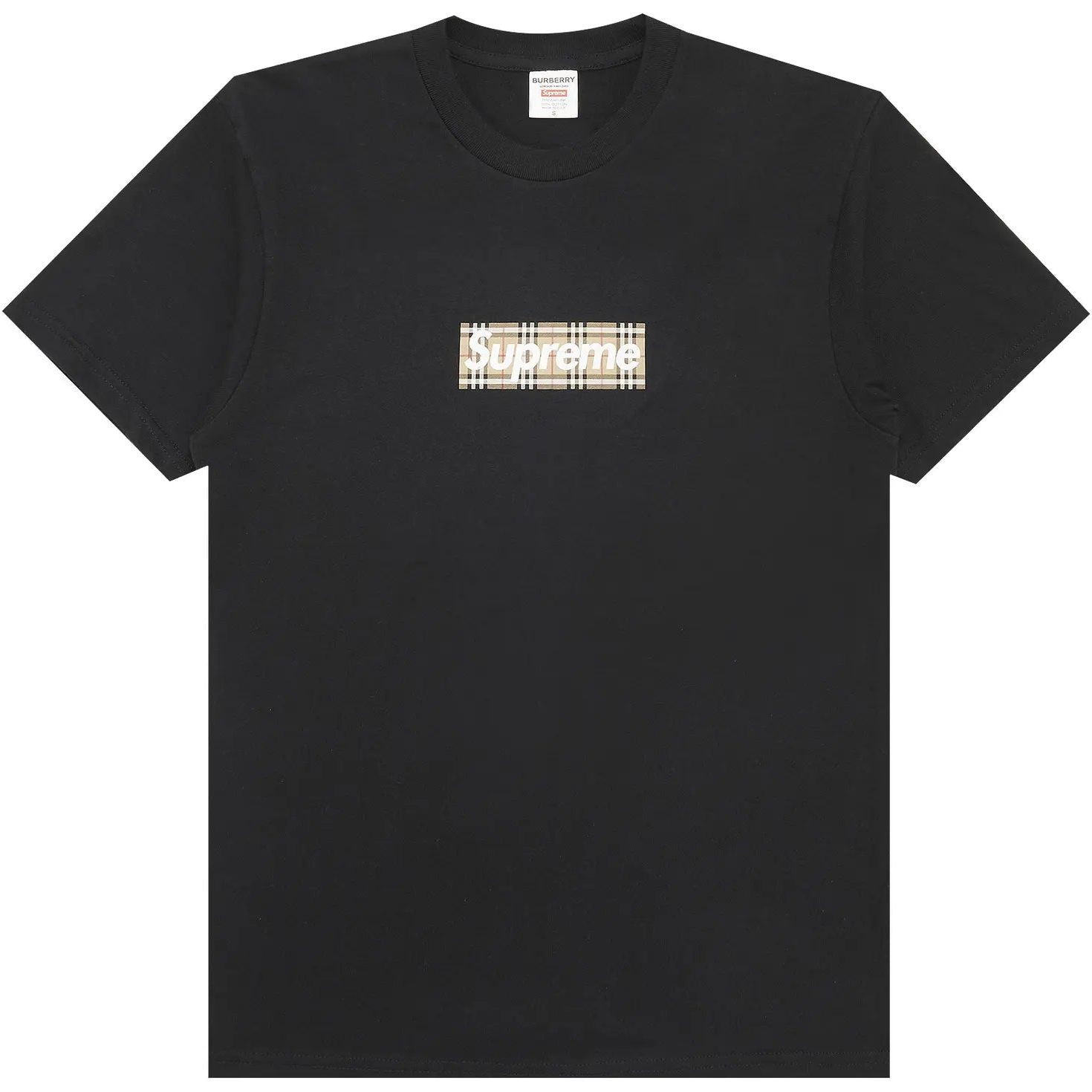 Supreme x Burberry Box Logo Tee 'Black'