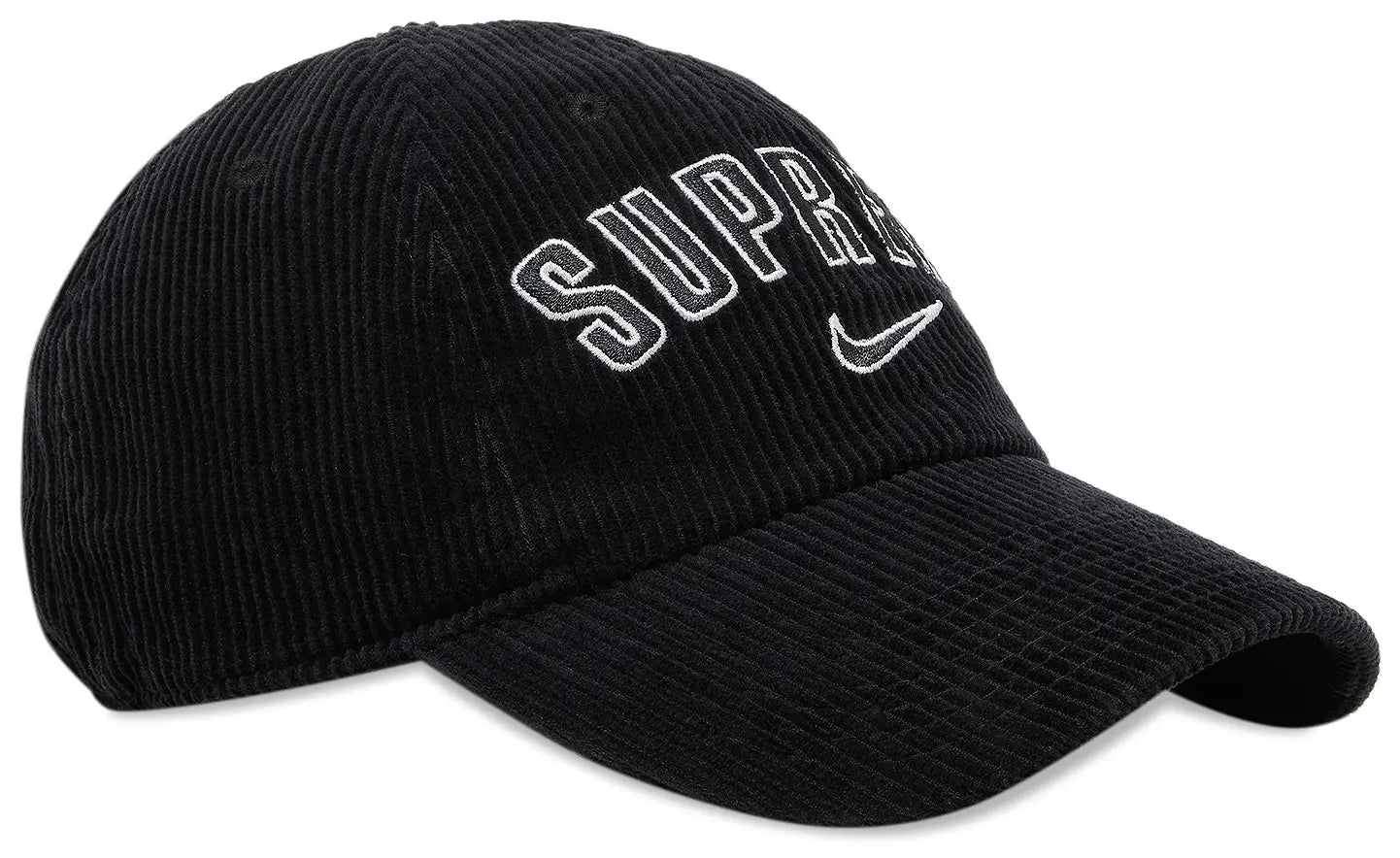 SUPREME CAP CORDUROY 6 PANEL BLACK GORRA NEGRA