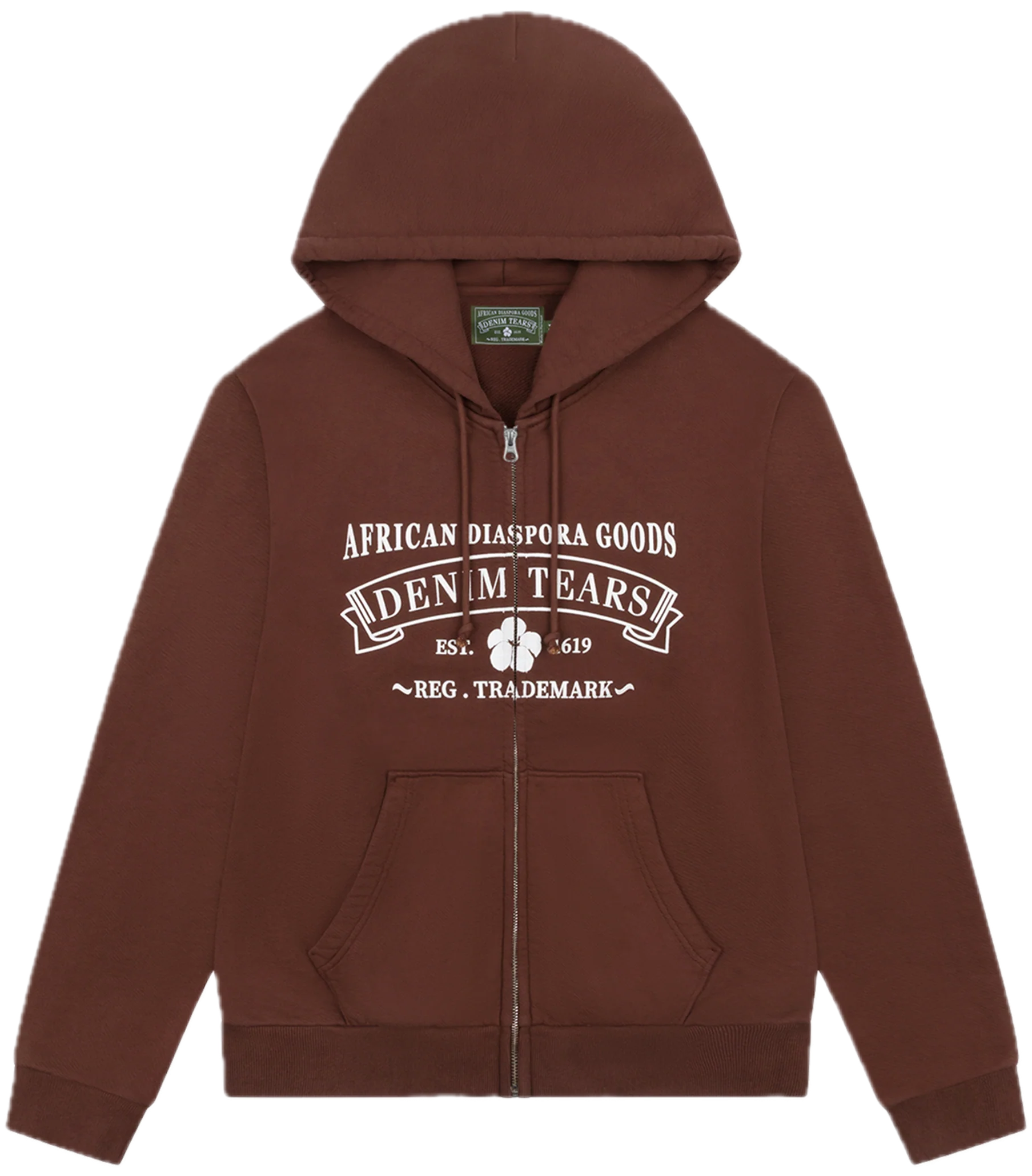 DENIM TEARS ADG ZIP HOODIE BROWN BROWN POLERA MARRON
