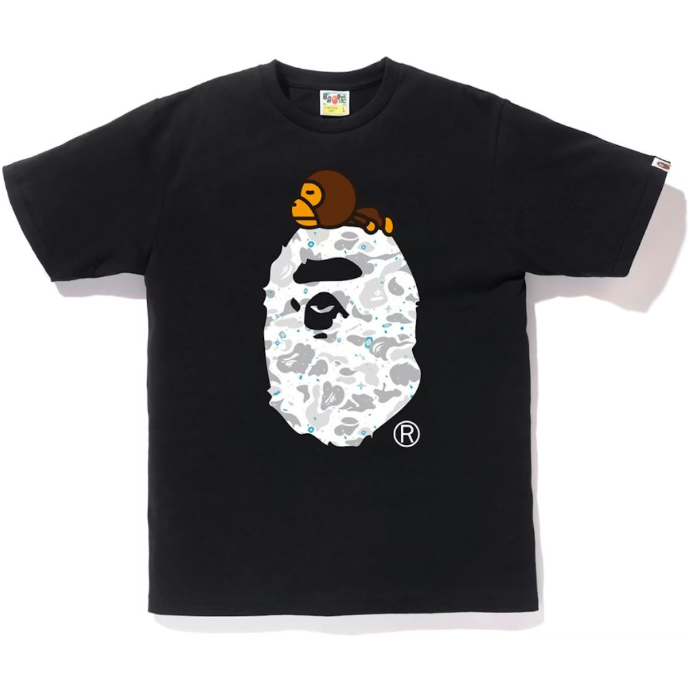 BAPE Space Camo Milo On Big Ape Tee "Black"