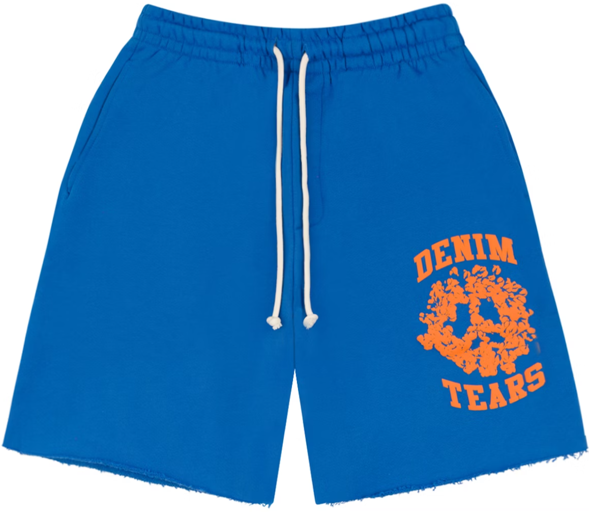 DENIM TEARS DENIM UNIVERSITY SWEAT SHORTS ROYAL BLUE