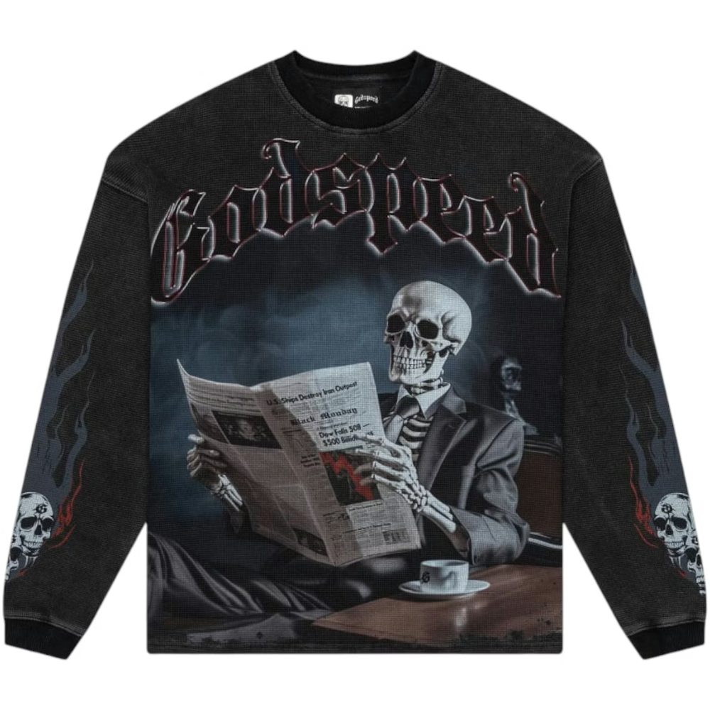 Godspeed Black Monday L/S Thermal Tee Black Wash