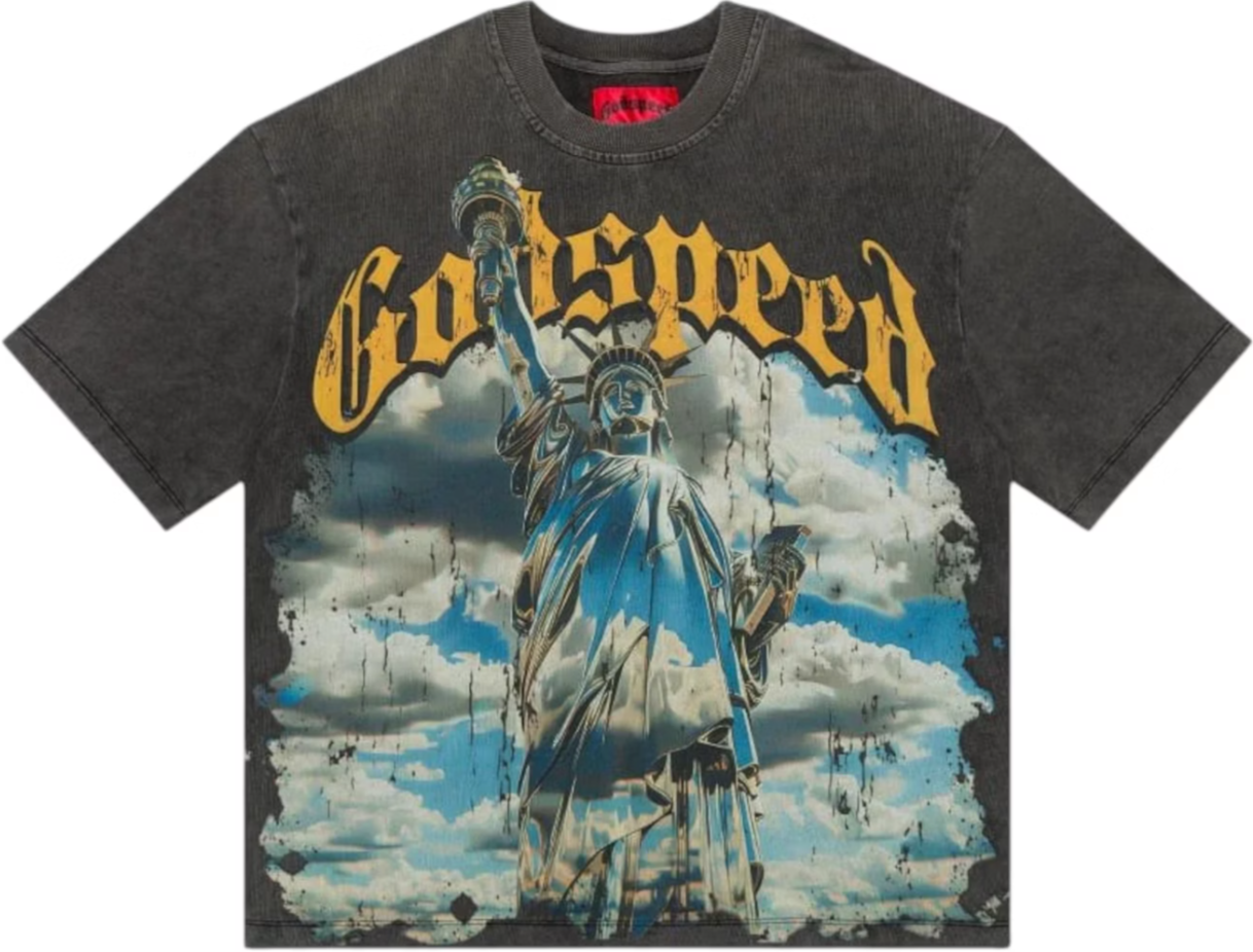GODSPEED CHROME LIBERTY T-SHIRT GREY WASH