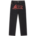 ICECREAM Running Dog Double Scoop Denim Pants Black