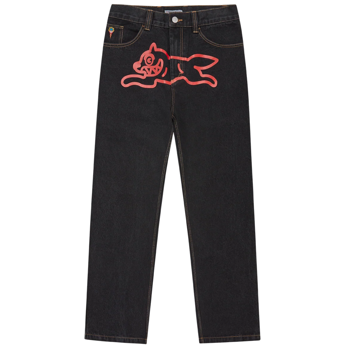 ICECREAM Running Dog Double Scoop Denim Pants Black