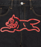 ICECREAM Running Dog Double Scoop Denim Pants Black