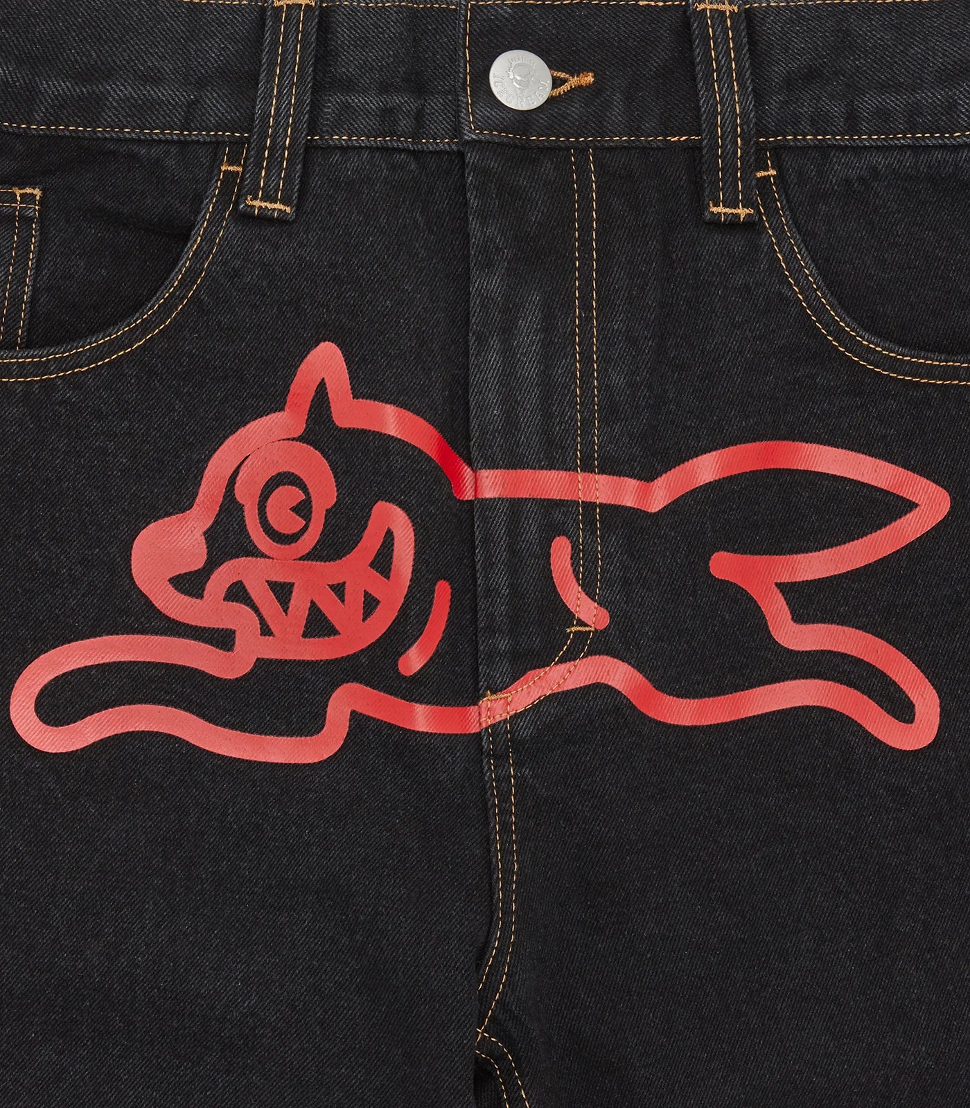 ICECREAM Running Dog Double Scoop Denim Pants Black