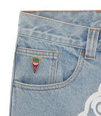 ICECREAM Running Dog Double Scoop Denim Pants Heavy Wash Blue