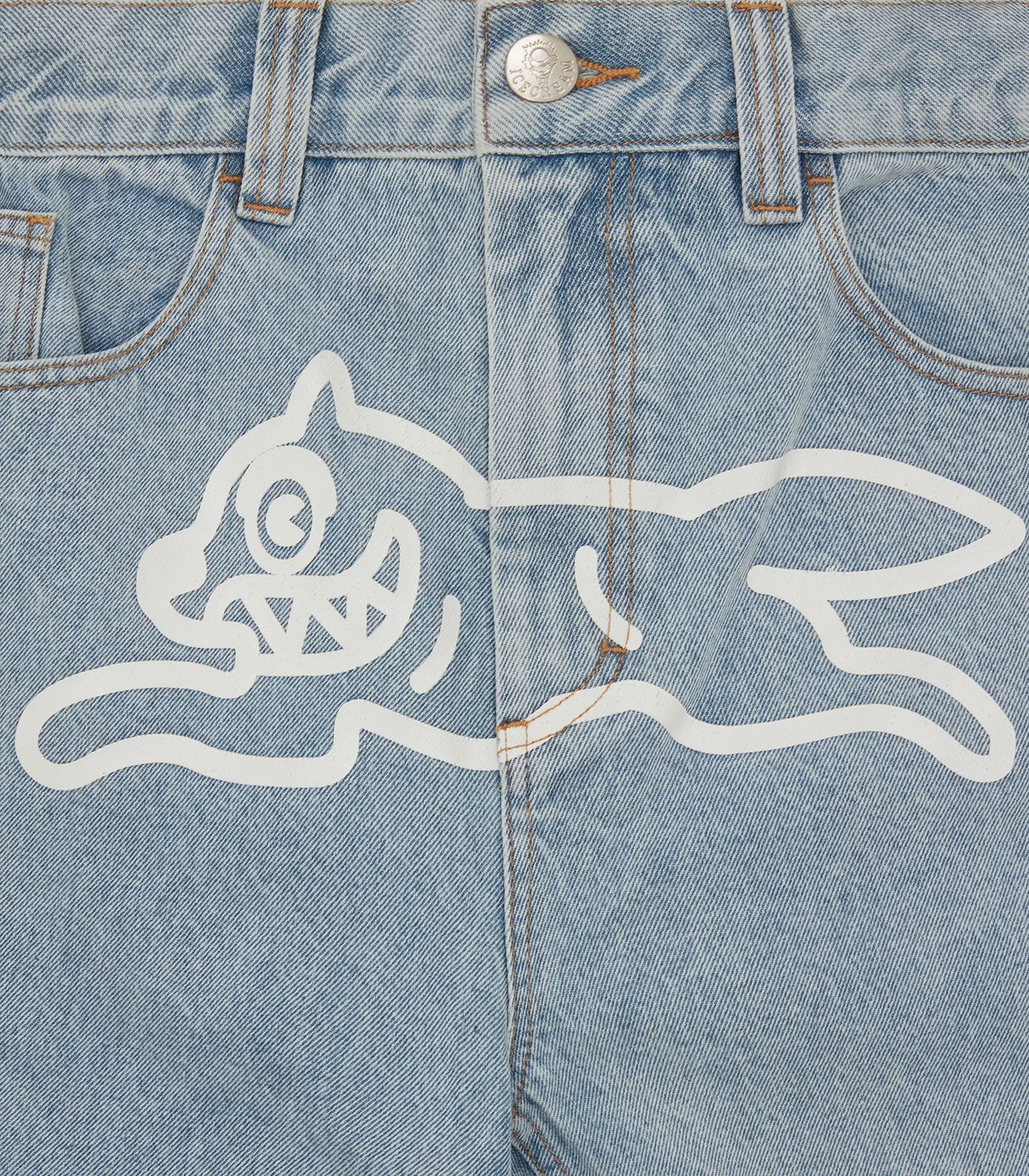 ICECREAM Running Dog Double Scoop Denim Pants Heavy Wash Blue