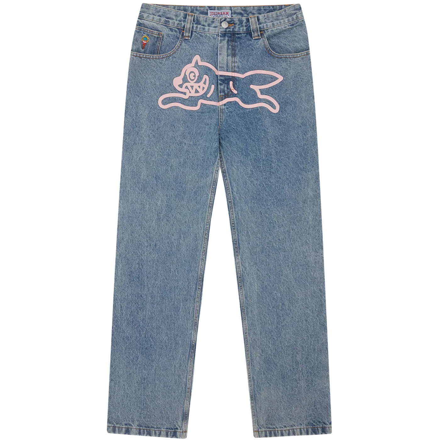 ICECREAM Fall '25 Running Dog Double Scoop Denim Pants Heavy Wash Blue