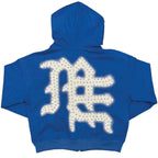 Mixed Emotion "Emotions Never End" Blue Rhinestone Zip Up Hoodie