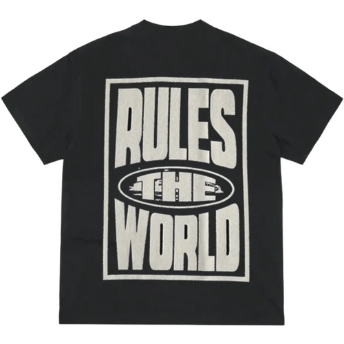 Corteiz Rules The World T-Shirt 'Black/White'