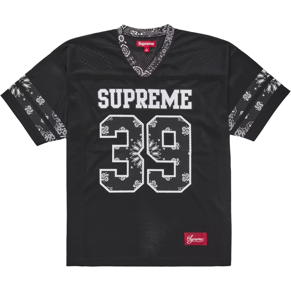 Supreme Bandana Football Jersey Black SS25