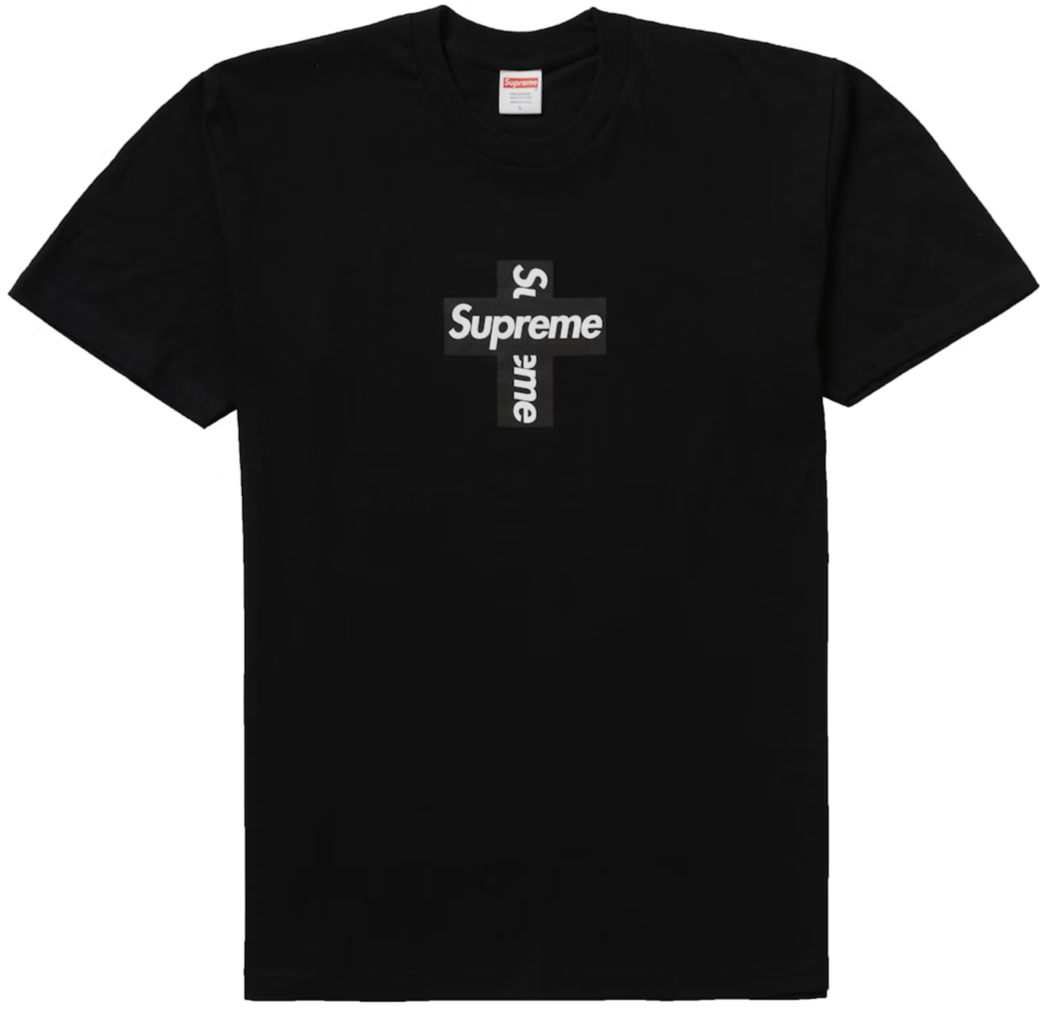 SUPREME CROSS BOX LOGO TEE BLACK FW20 POLO NEGRO