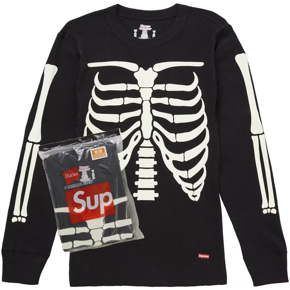 Supreme Hanes Bones Thermal Crew (1 Pack) Black