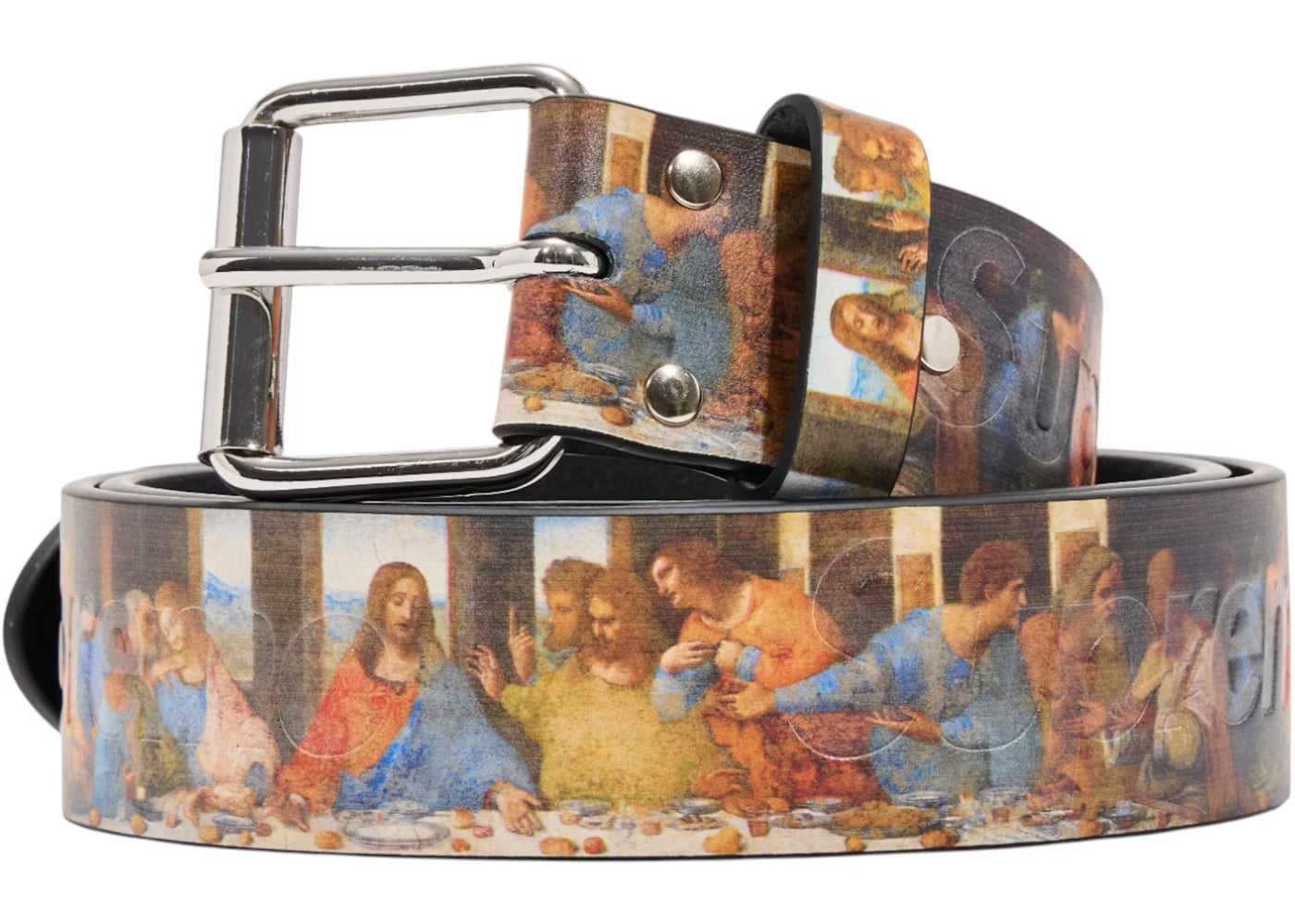 SUPREME LAST SUPPER LEATHER BELT 'MULTICOLOR' CORREA