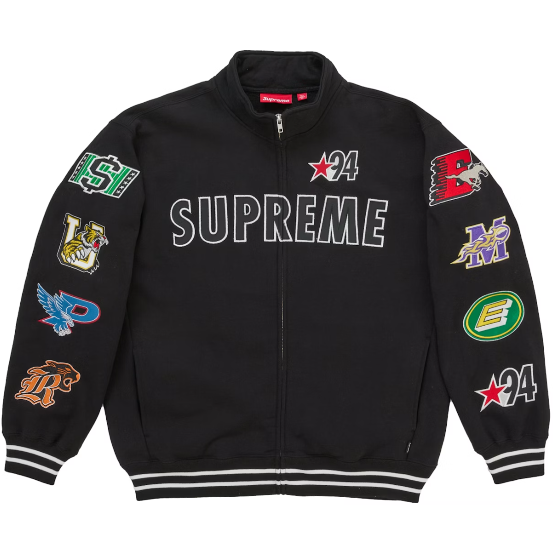 Supreme Mascots Zip Up Sweatshirt Black